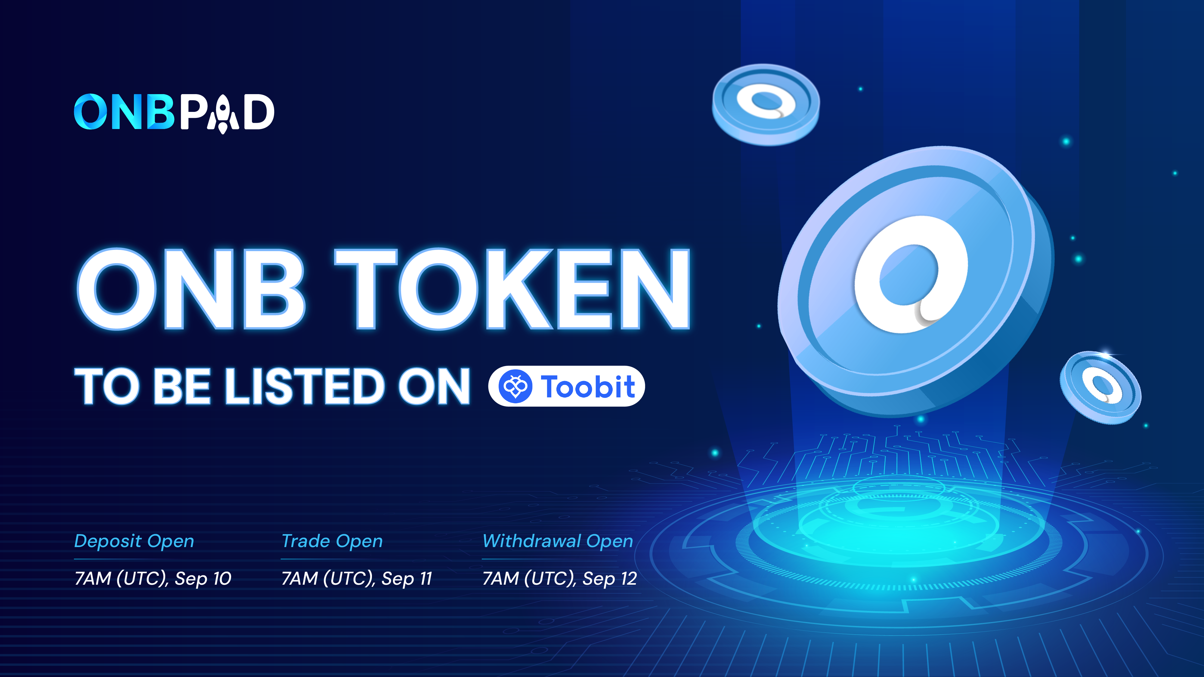 Official Announcement: $ONB Token Listing on Toobit!